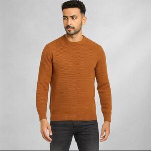 Paul James L (XL)Men’s Sweater 100% Merino Wool Browm Casual Fall Winter England